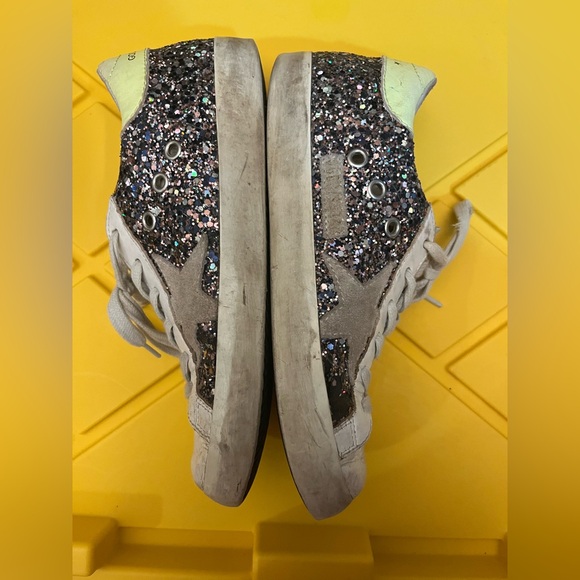 Golden Goose Super Stars Pink & gray glitter ice suede star Sneakers Size 36 - Picture 7 of 10